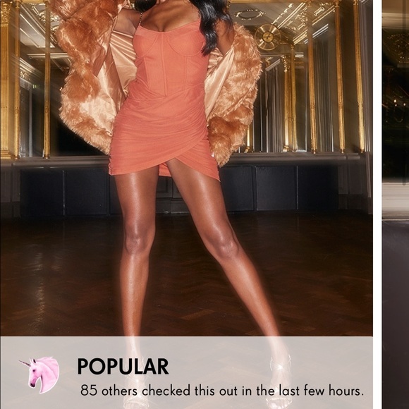 Orange/copper bodycon dress - Picture 1 of 4